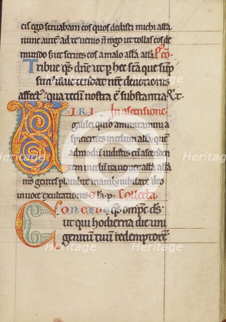 Decorated Initial V; Decorated Initial C; Missal, about 1180. Creator: Unknown.