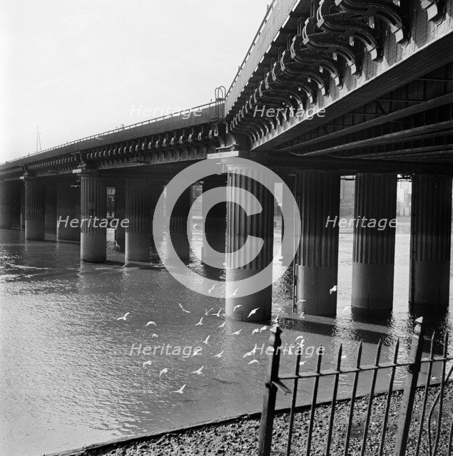 Cannon Street Railway Bridge, London, 1968. Artist: John Gay