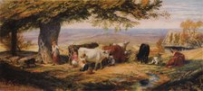 'Milking in the Field', c1847.  Artist: Samuel Palmer.