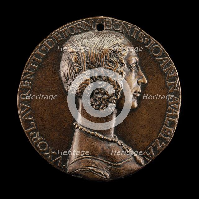 Giovanna Albizzi, Wife of Lorenzo Tornabuoni [obverse], c. 1486. Creator: Niccolo Fiorentino.