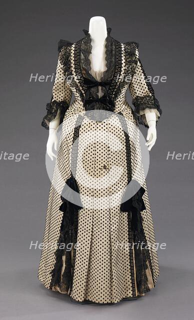 Dinner dress, French, 1880-90. Creators: House of Worth, Charles Frederick Worth.