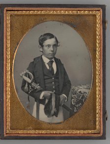 Untitled (Portrait of a Boy Holding a Sword), 1859. Creator: Unknown.