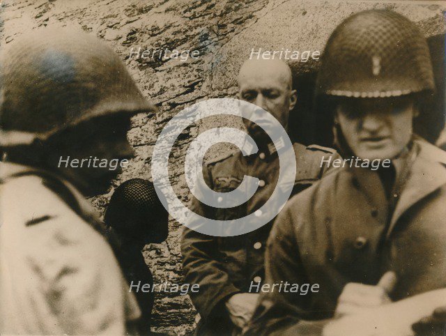 Capture of the German commandant, Cherbourg fortress, 1944. Artist: Unknown