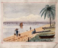 Singapore: view from the beach at Tanjong Katong, 1879. Creator: John Edmund Taylor.