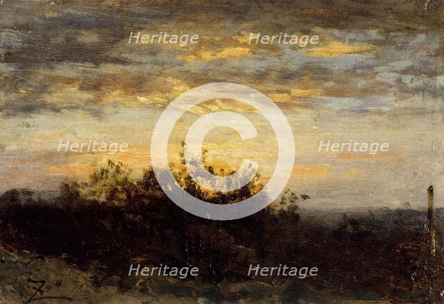 Coucher de soleil, between 1850 and 1860. Creator: Felix Francois Georges Philibert Ziem.
