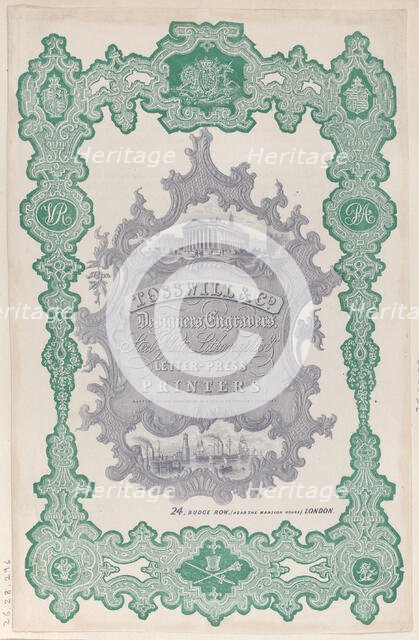 Trade Card for Tosswill & Co., Designers, Engravers, Steel Plate, Lithographic & L..., 19th century. Creator: Anon.