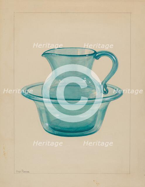 Wash Bowl and Pitcher, c. 1937. Creator: Charles Caseau.