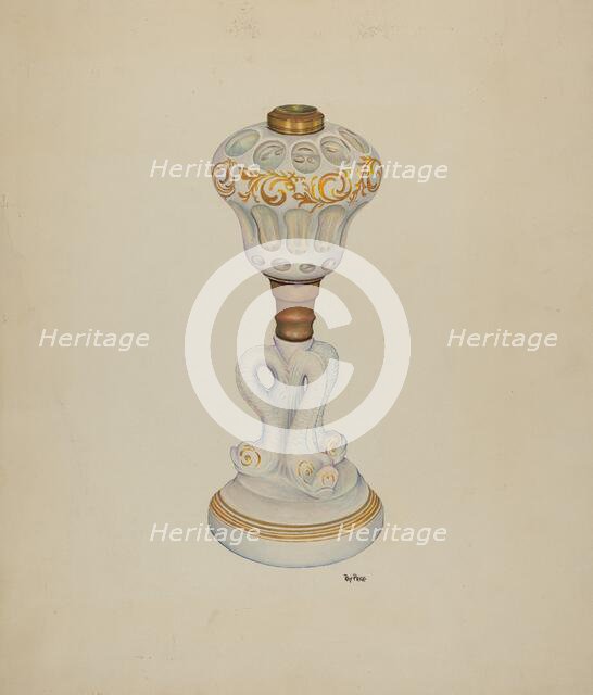 Dolphin Base Lamp, c. 1938. Creator: Ray Price.