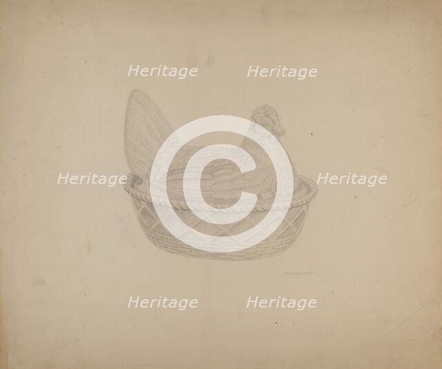 Covered Dish (Hen), c. 1940. Creator: Sydney Roberts.