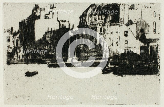 Chelsea Palaces (Black and White Version), 1888-89. Creator: Theodore Roussel.