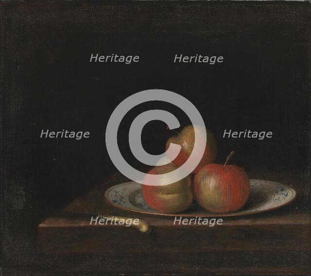 Still Life with Apples on an 'East Indian' Plate, 1726-1763. Creator: Johan Horner.