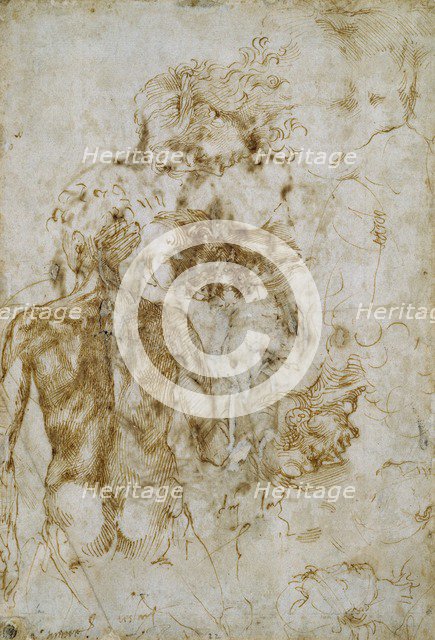 Various Figure Studies, c1490-1560. Artist: Michelangelo Buonarroti.