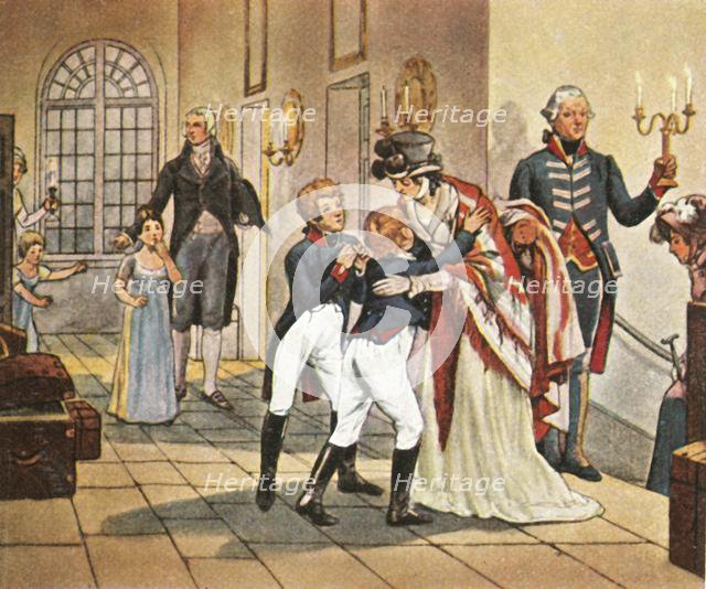 First meeting of Queen Louise and her children after the Battle of Jena, 18 October 1806, (1936). Creator: Unknown.