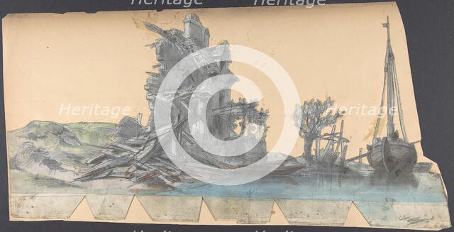 Design for a Stage Set at the Opéra, Paris, 1830-90. Creator: Eugene Ciceri.