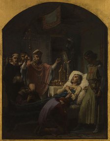 Esquisse pour l'église Saint-Louis d'Antin : La Mort de saint Louis, 1869. Creator: Pierre-Paul-Leon Glaize.