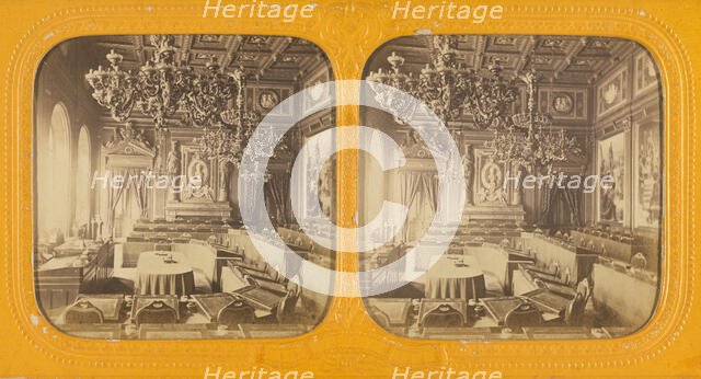 Salle du Conseil Municipales, Hotel de Ville, about 1860. Creator: Unknown.