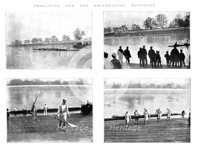 Practicing for the Universities' Boat-Race, 1895. Creator: George Meisenbach.