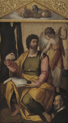 Matthew the Evangelist with Benefactor, 1516-1547. Creator: Perino del Vaga.