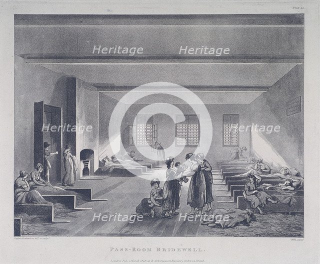 Women and Children in Bridewell's Hospital, London, 1808.  Artist: John Hill