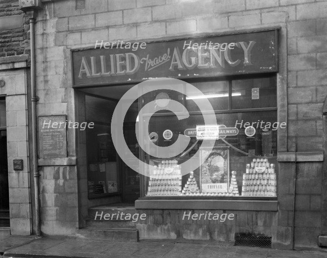 Heinz promotion in the Allied Travel Agency window, Mexborough, South Yorkshire, 1960. Artist: Michael Walters