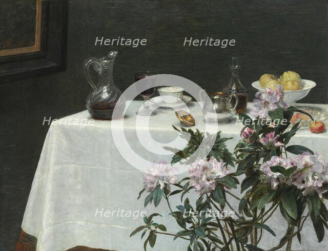 Still Life: Corner of a Table, 1873. Creator: Henri Fantin-Latour.