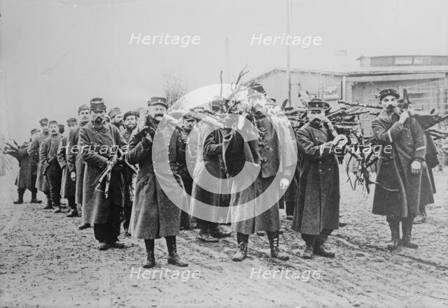 Prisoners, bringing in wood, Zossen, between 1914 and c1915. Creator: Bain News Service.