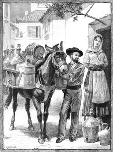 A vendor of oil and vinegar: a sketch near Lisbon, 1883. Creator: Eugène Froment.
