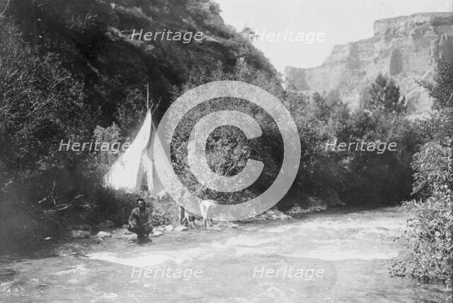 The river camp, c1905. Creator: Edward Sheriff Curtis.