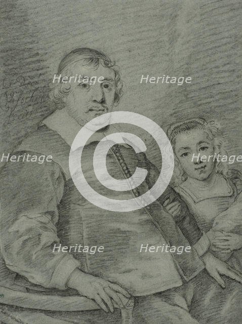 Portrait of a seated man and a young girl, c17th century. Creator: Unknown.