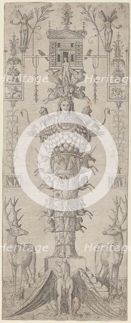 A Grotesque with Diana of Ephesus and Diverse Animals, 1555. Creator: Master AP.