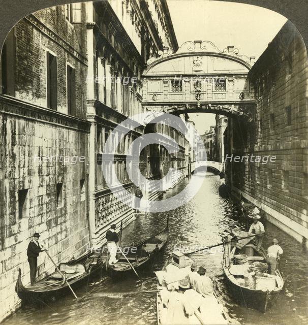 'Bridge of Sighs. - between a palace and a prison, (North), Venice, Italy', c1909. Creator: Unknown.