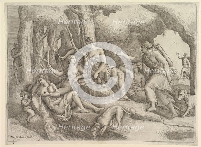 Diana Resting with Nymphs. Creator: Battista Franco Veneziano.