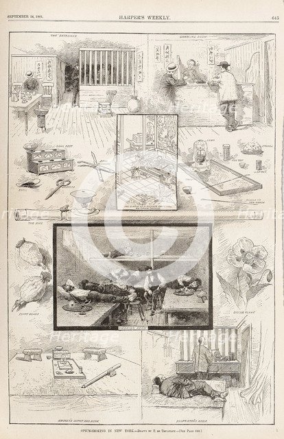 Opium-Smoking in New York (From Harper's Weekly, September 24, 1881), 1881. Artist: Anonymous  