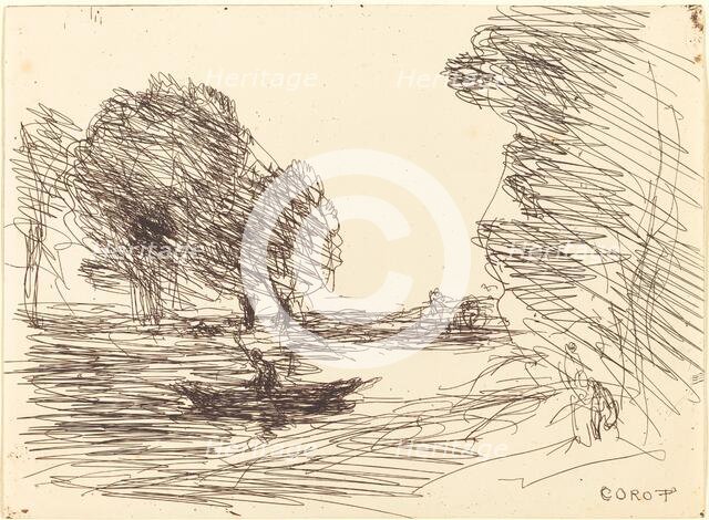 Boatman (Le Batelier), 1874. Creator: Jean-Baptiste-Camille Corot.