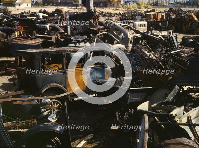 Scrap and salvage depot, Butte, Mont., 1942. Creator: Russell Lee.