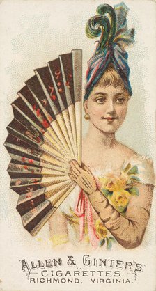 Plate 28, from the Fans of the Period series (N7) for Allen & Ginter Cigarettes Brands, 1889. Creator: Allen & Ginter.