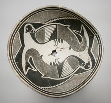 Bowl with a Pair of Avian-Fish Composite Creatures, 1000/1130. Creator: Unknown.