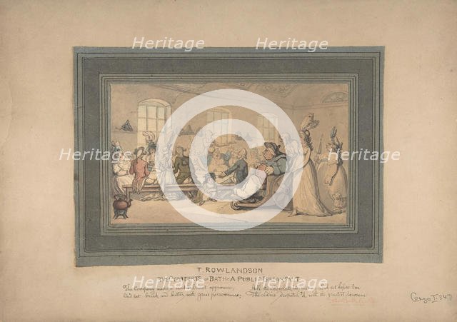 The Comforts of Bath and Public Breakfast, 1780-1827. Creator: Thomas Rowlandson.