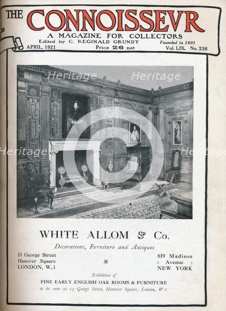 Cover of The Connoisseur, April 1921. Artist: Unknown.