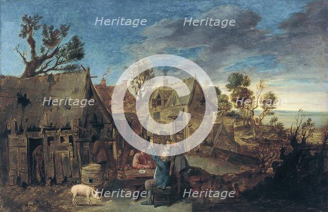 Village Scene with Men drinking, 1631. Creator: Adriaen Brouwer.