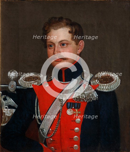 Portrait of a staff captain of 3rd Elisavetgrad Hussar Regiment, 1837. Artist: Anonymous  