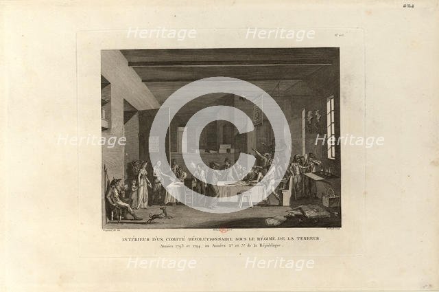 Inside a Revolutionary Committee during the Reign of Terror, 1802. Creator: Berthault, Pierre Gabriel (1748-1819).