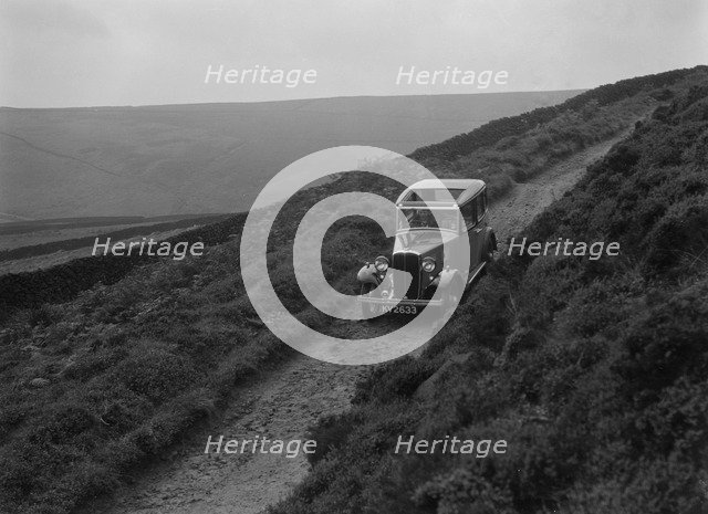 Kitty Brunell road testing a Standard Little Twelve saloon, c1932. Artist: Bill Brunell.