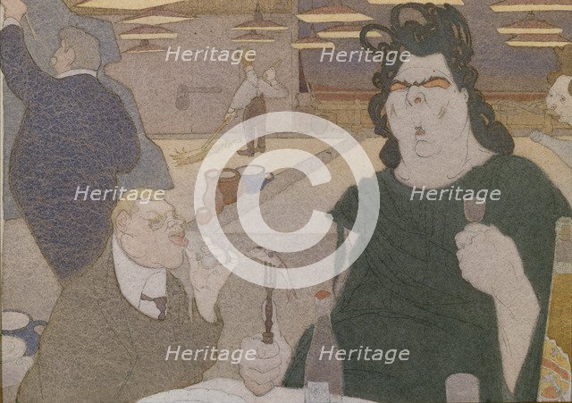 Fyodor Shalyapin (Caricature), 1910s. Artist: Shcherbov, Pavel Yegorovich (1866-1938)