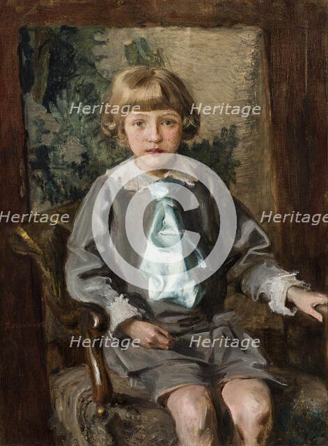 Portrait of Iwo Lominski as a Child, 1913. Creator: Teodor Axentowicz.