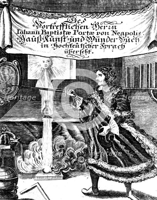 Frontispiece of Magia Naturalis by Johannes Baptista della Porta, 1715. Artist: Unknown