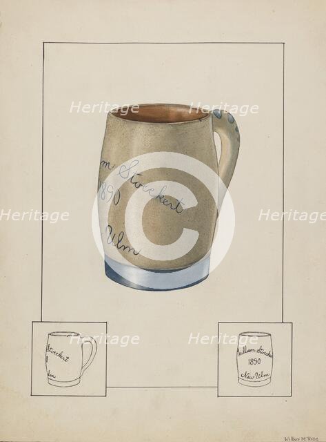 Earthenware Beer Mug, c. 1938. Creator: Wilbur M Rice.