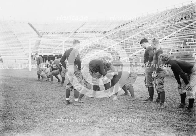 Sanford Trying out men for Centre, Yale, between c1910 and c1915. Creator: Bain News Service.