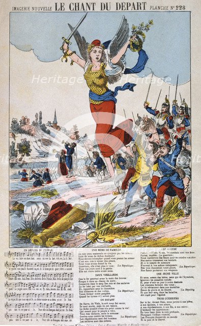 'Le Chant du Depart', song sheet, Franco-Prussian war, 1870-1871.  Artist: Anon
