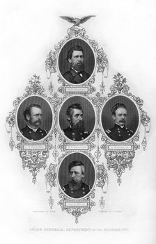 Union generals of the Department of the Mississippi, American Civil War, 1862-1867.Artist: J Rogers